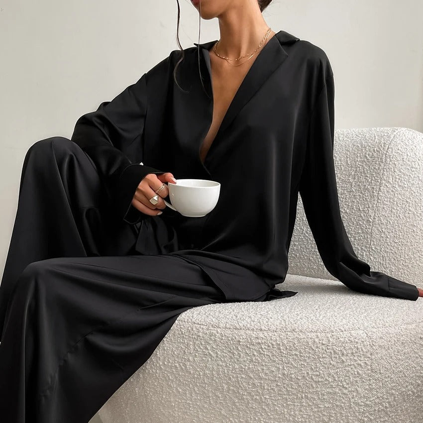 JADE - LUXURIOUS SILKY OVERSIZED PAJAMA SET