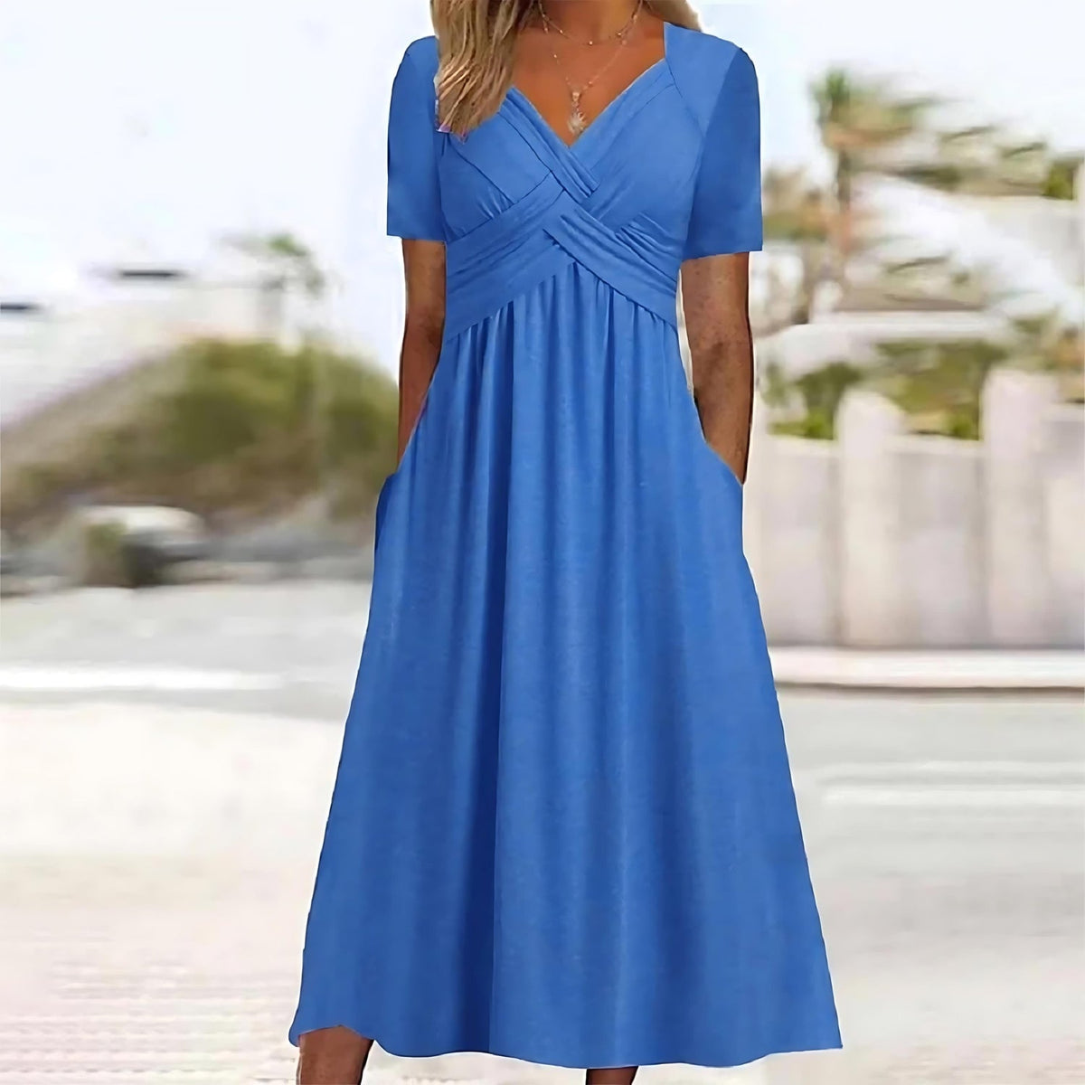 JAMILA - ELEGANT MIDI DRESS WITH BELLY COVERING